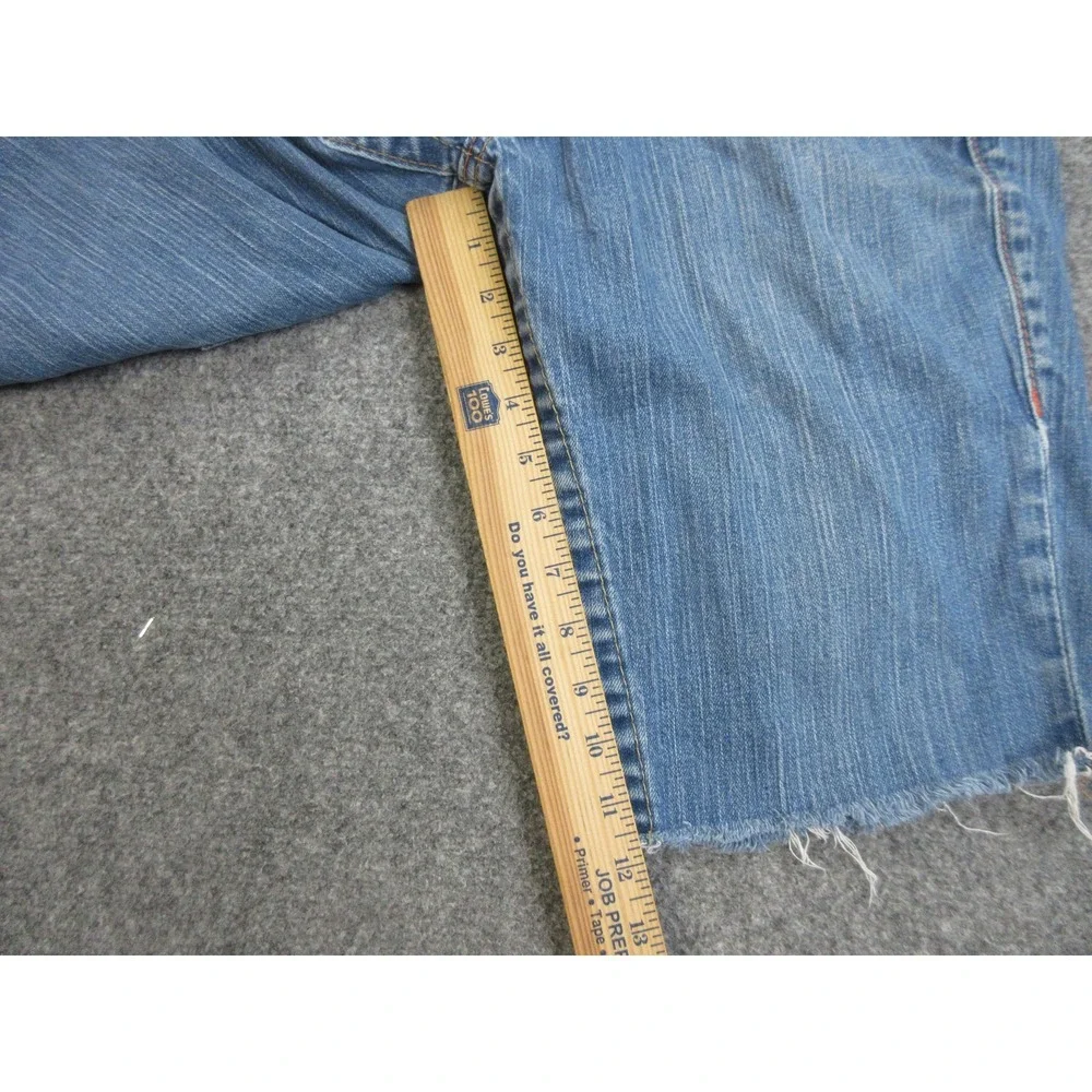 True Religion Jean Shorts Jorts‎ Mens 32 Blue Logan Denim Cutoff Light Wash
